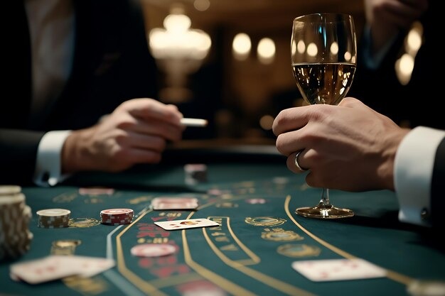 Bandar poker table with multiple players and live dealer